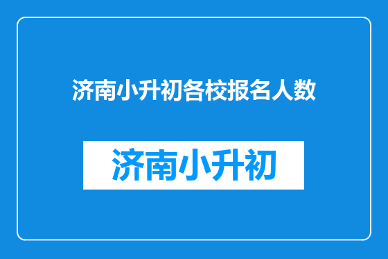 济南小升初各校报名人数