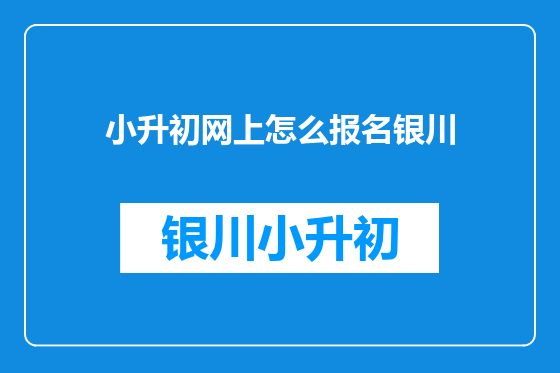 小升初网上怎么报名银川