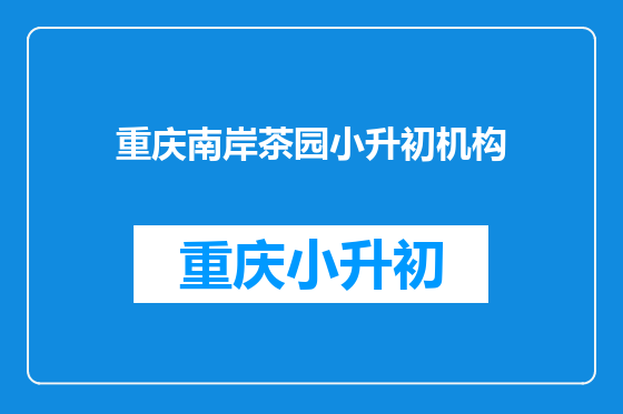 重庆南岸茶园小升初机构