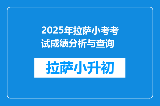 2025年拉萨小考考试成绩分析与查询