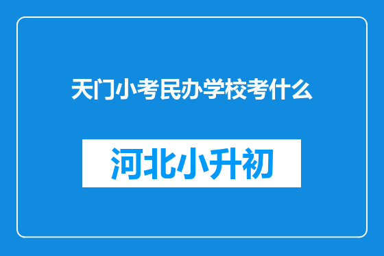 天门小考民办学校考什么
