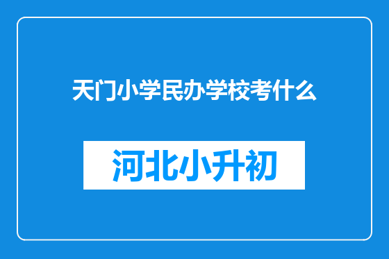 天门小学民办学校考什么
