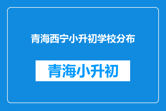 青海西宁小升初学校分布