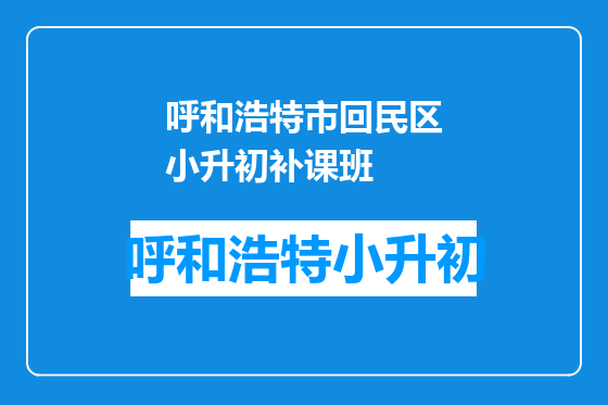 呼和浩特市回民区小升初补课班