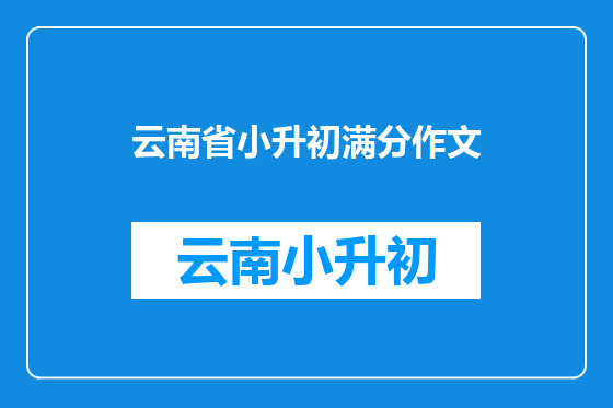 云南省小升初满分作文