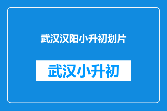 武汉汉阳小升初划片