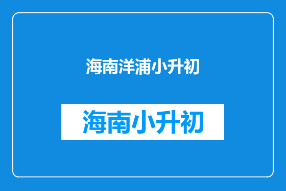 海南洋浦小升初
