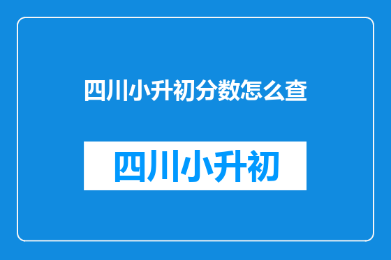 四川小升初分数怎么查