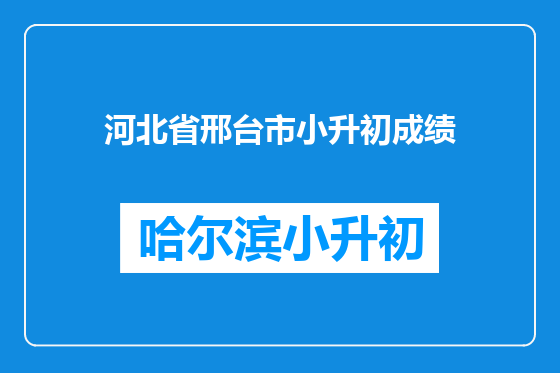 河北省邢台市小升初成绩