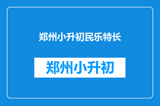 郑州小升初民乐特长