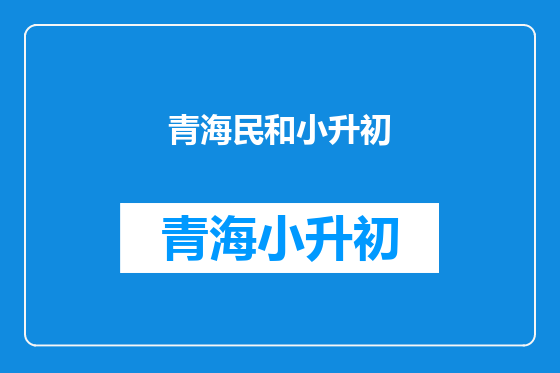青海民和小升初