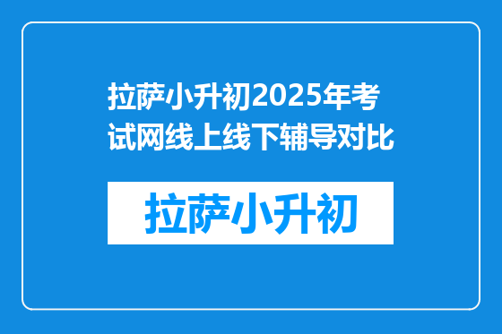 拉萨小升初2025年考试网线上线下辅导对比