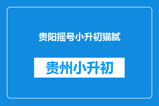 贵阳摇号小升初猫腻