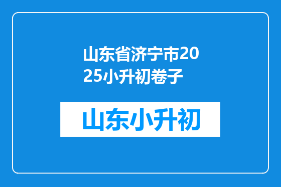 山东省济宁市2025小升初卷子