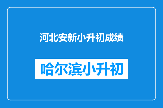 河北安新小升初成绩