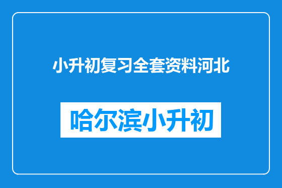 小升初复习全套资料河北