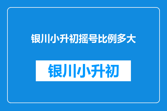 银川小升初摇号比例多大