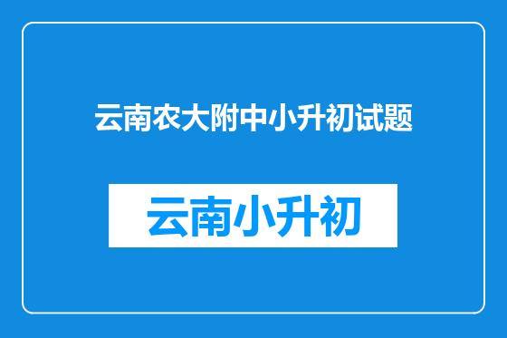 云南农大附中小升初试题