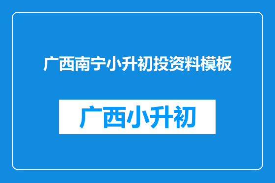广西南宁小升初投资料模板