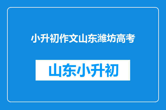 小升初作文山东潍坊高考