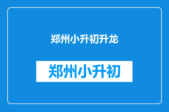 郑州小升初升龙