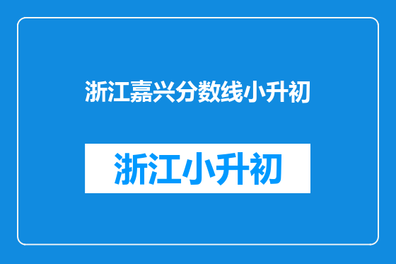 浙江嘉兴分数线小升初