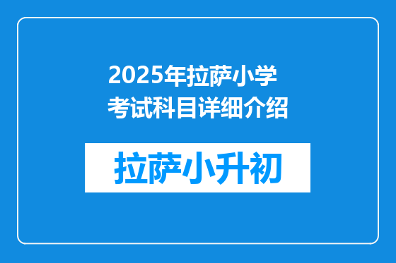 2025年拉萨小学考试科目详细介绍
