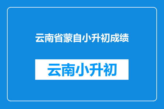 云南省蒙自小升初成绩