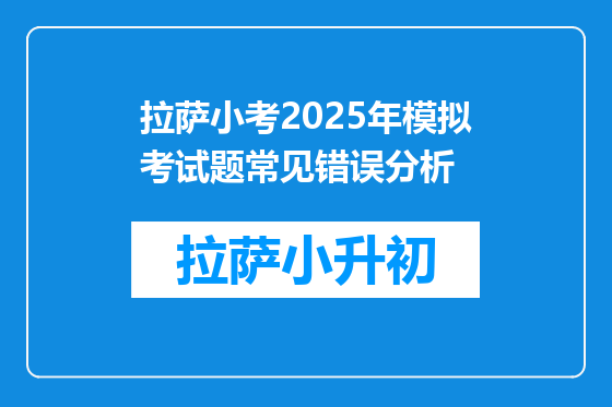 拉萨小考2025年模拟考试题常见错误分析