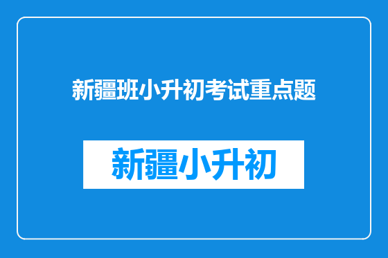 新疆班小升初考试重点题