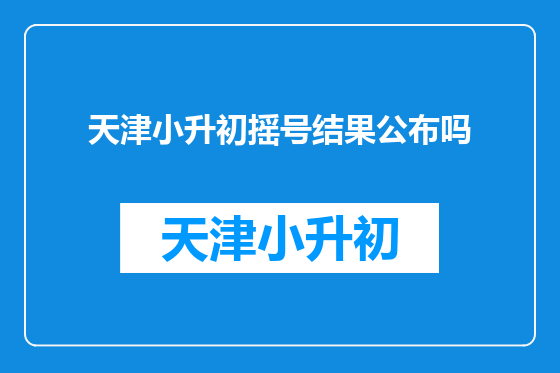 天津小升初摇号结果公布吗