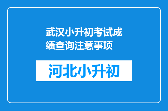 武汉小升初考试成绩查询注意事项