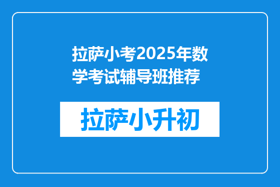 拉萨小考2025年数学考试辅导班推荐