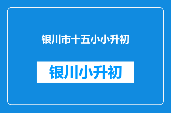 银川市十五小小升初