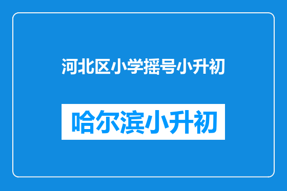 河北区小学摇号小升初