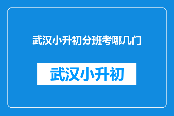 武汉小升初分班考哪几门