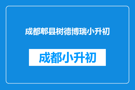 成都郫县树德博瑞小升初