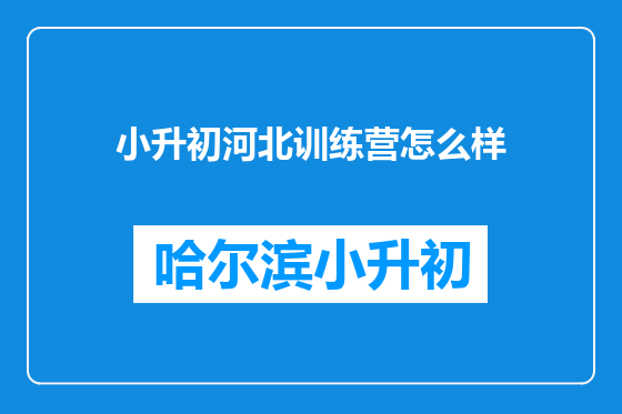 小升初河北训练营怎么样