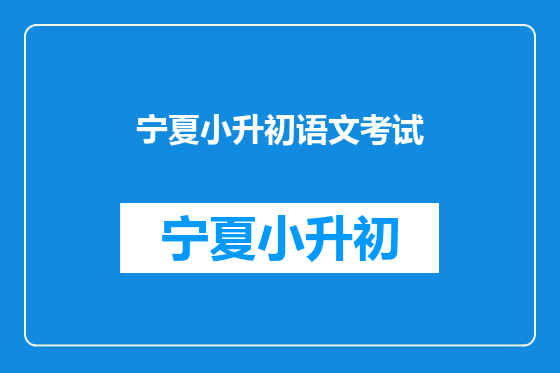 宁夏小升初语文考试