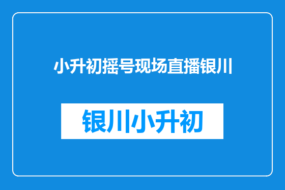 小升初摇号现场直播银川