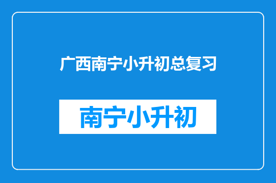 广西南宁小升初总复习