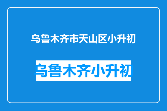 乌鲁木齐市天山区小升初