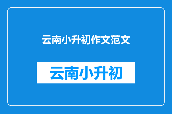 云南小升初作文范文