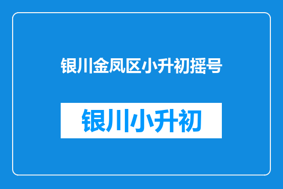 银川金凤区小升初摇号