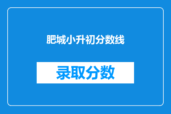 肥城小升初分数线