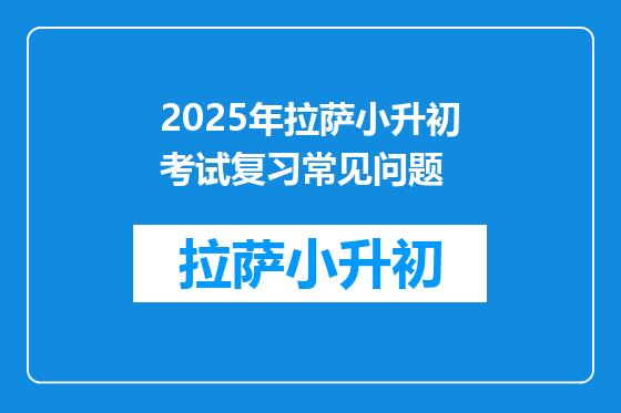 2025年拉萨小升初考试复习常见问题
