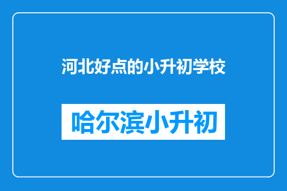 河北好点的小升初学校
