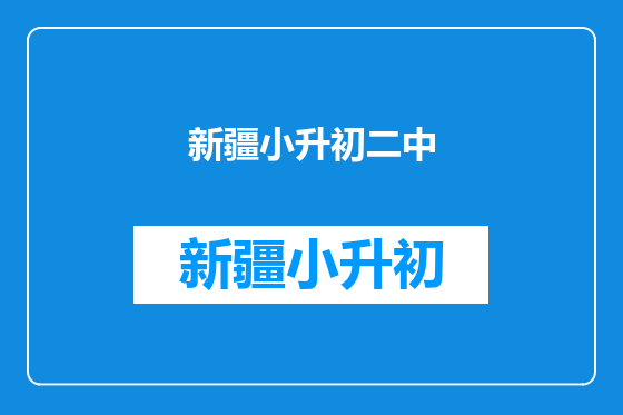 新疆小升初二中