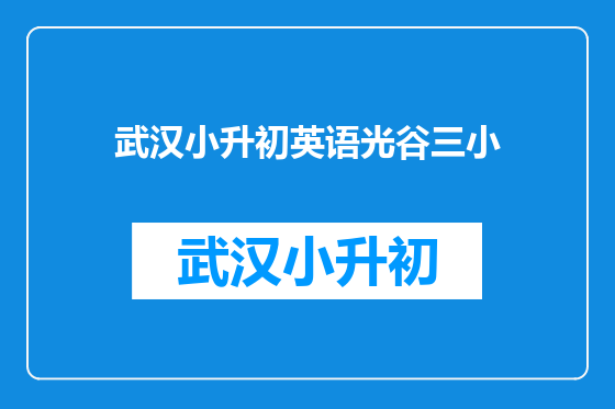 武汉小升初英语光谷三小