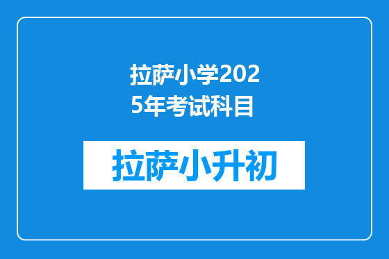 拉萨小学2025年考试科目